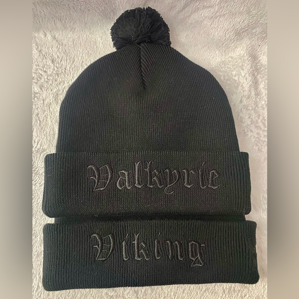 His and hers beanie set! Viking and Valkyrie